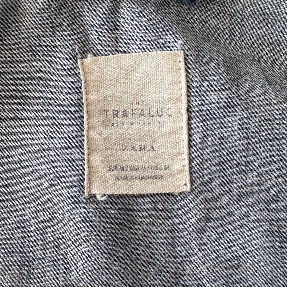 Zara Distressed Oversized Denim Jacket - Picture 6 of 7